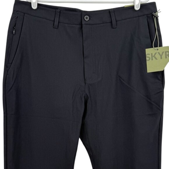 SKYR Men's Tricot Dynasty Slim UPF 4-Way Stretch Anti Odor Black Pants 36x30 NWT - Picture 3 of 10